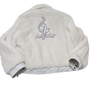 Baby Phat Sz XXL Y2k White Reversible Faux Fur & Genuine Leather Bomber Jacket